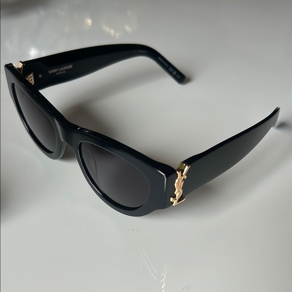 Saint Laurent Black and Gold Sunglasses